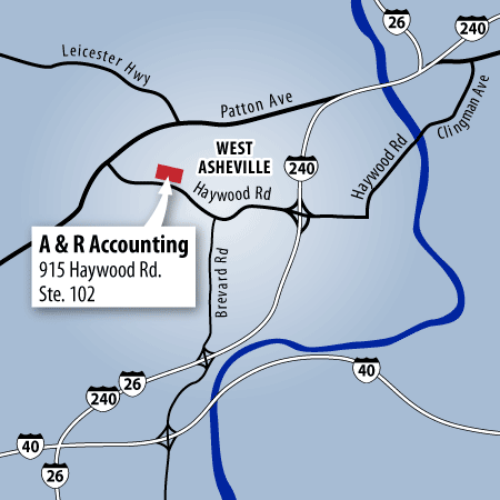 Map to our location in West Asheville